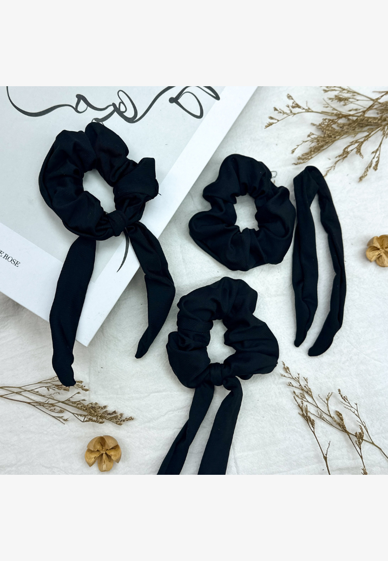 Hair Scrunchies with Detachable Bow (3pcs)