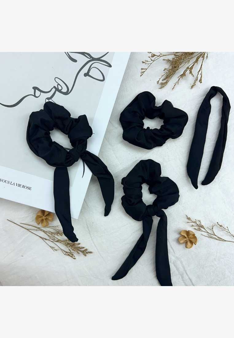 Hair Scrunchies with Detachable Bow (3pcs)