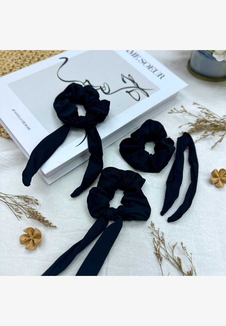 Hair Scrunchies with Detachable Bow (3pcs)