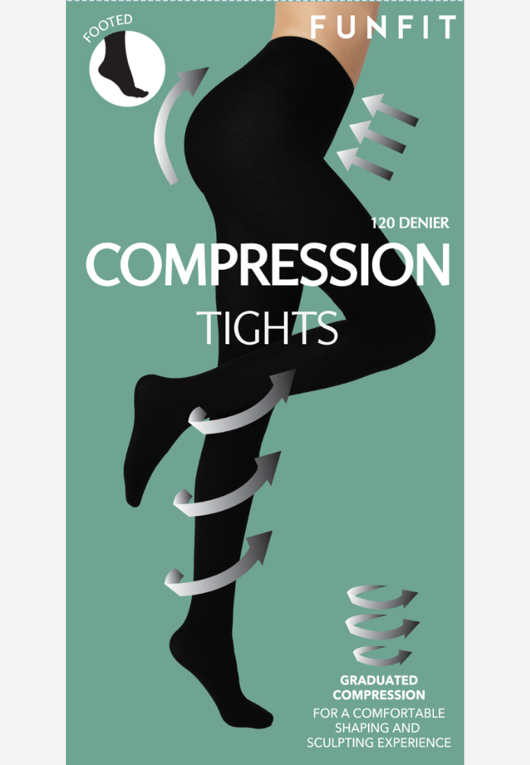 Compression Tights Footed 120 Denier FUNFIT Shop Swimwear Activewear Online