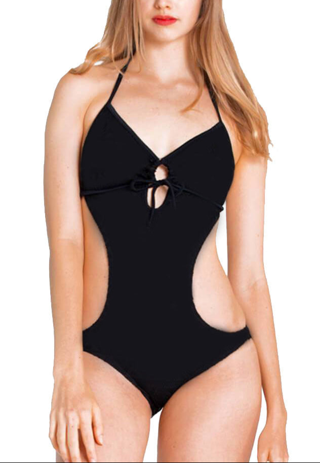 Cut Out One Piece in Black (Size S - L)