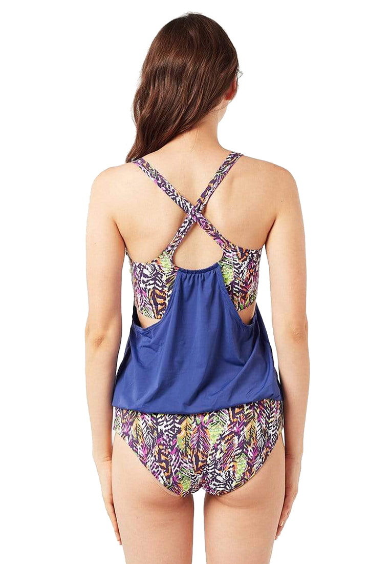 Crossback Blouson Tankini Top