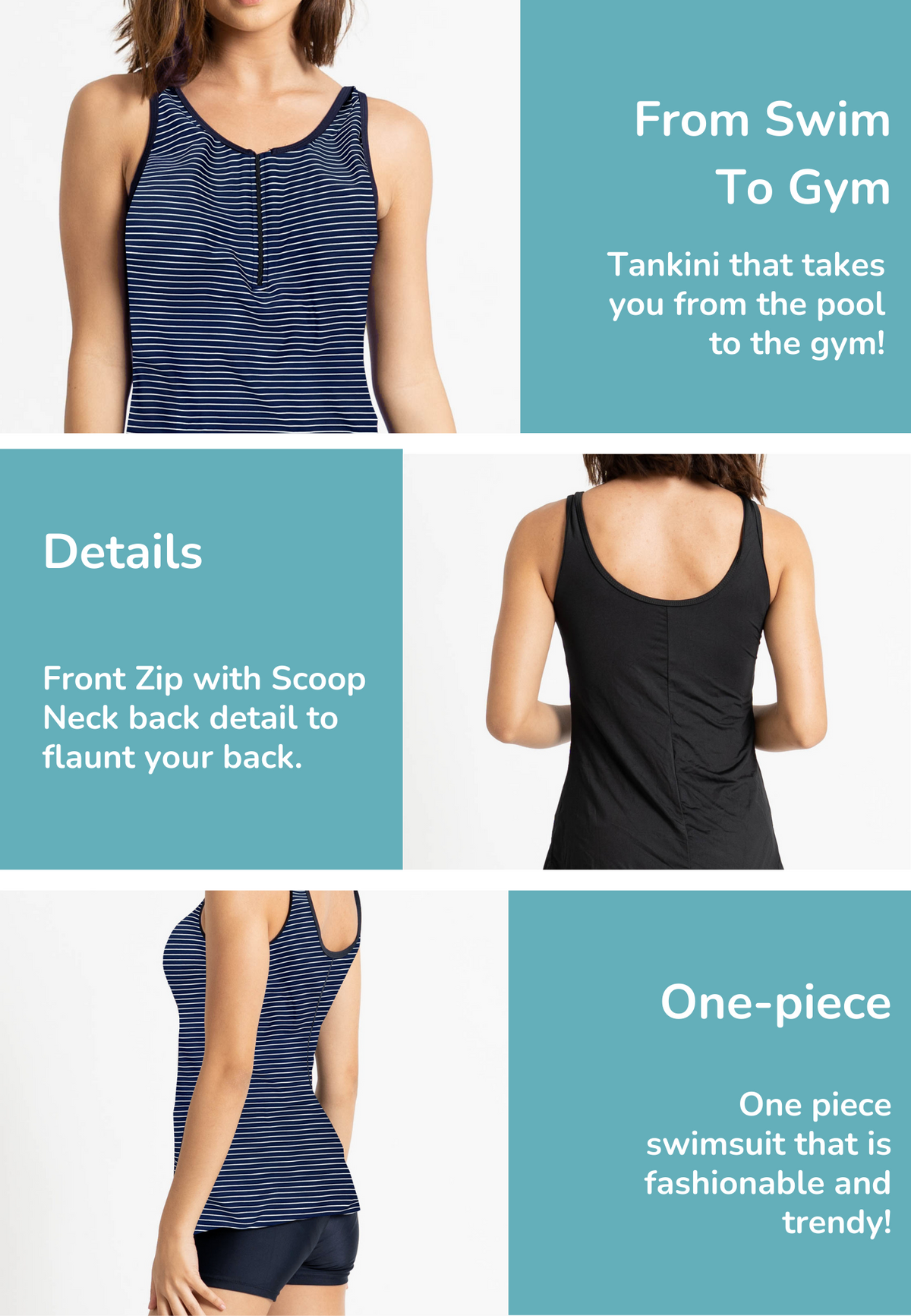 UPF30 + 防晒一件式泳衣 摩洛哥印花（S - XL）