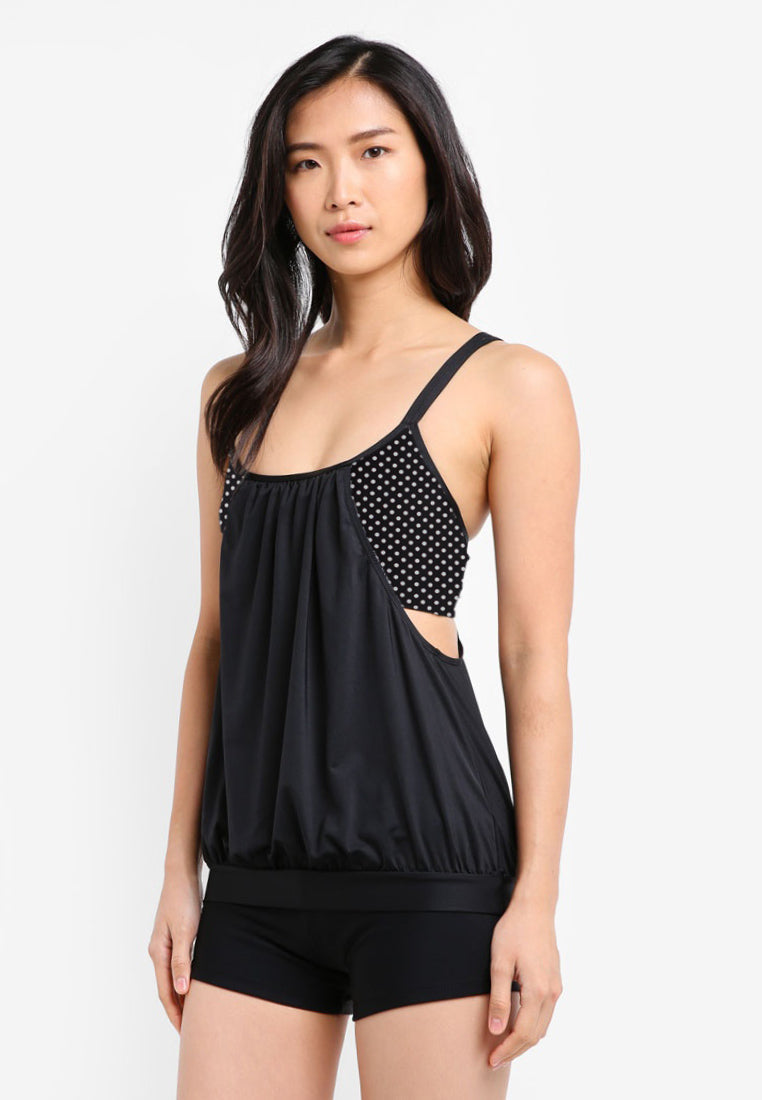 2-in-1 Blouson Tankini Top