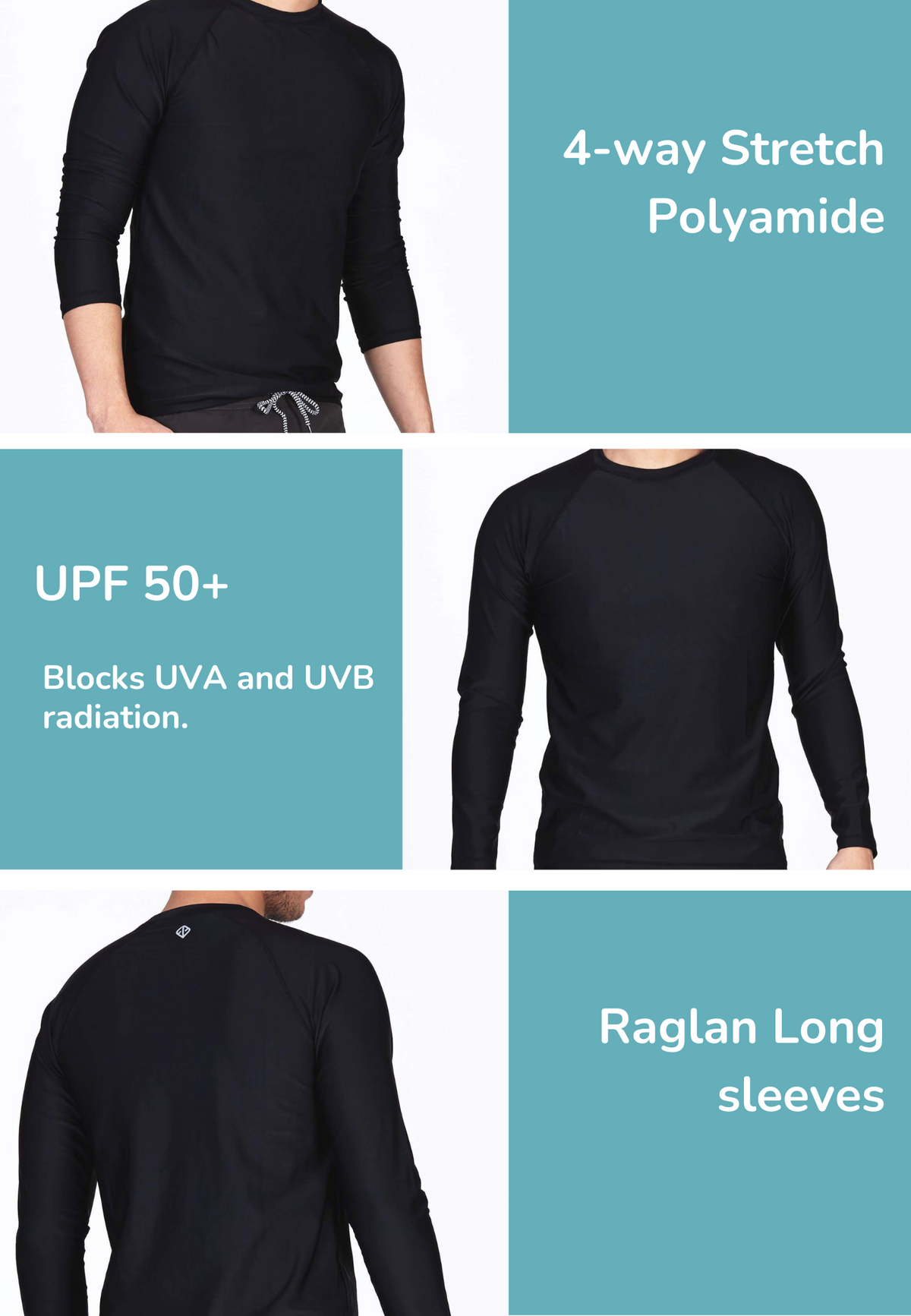 UPF50 +航海/海军蓝圆领上衣