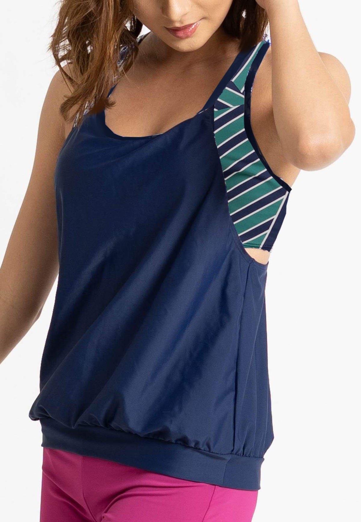 覆盖式宽松比基尼上衣 | Athleiswim™ | S - L