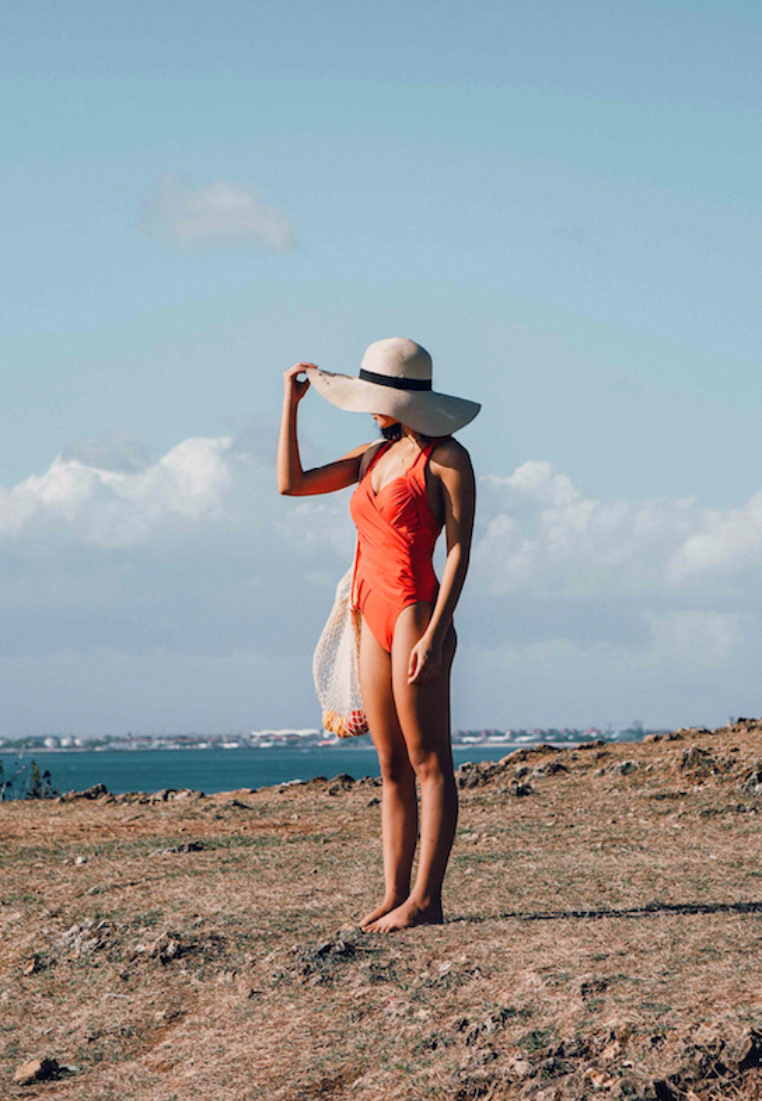 Layered one top piece swimsuit