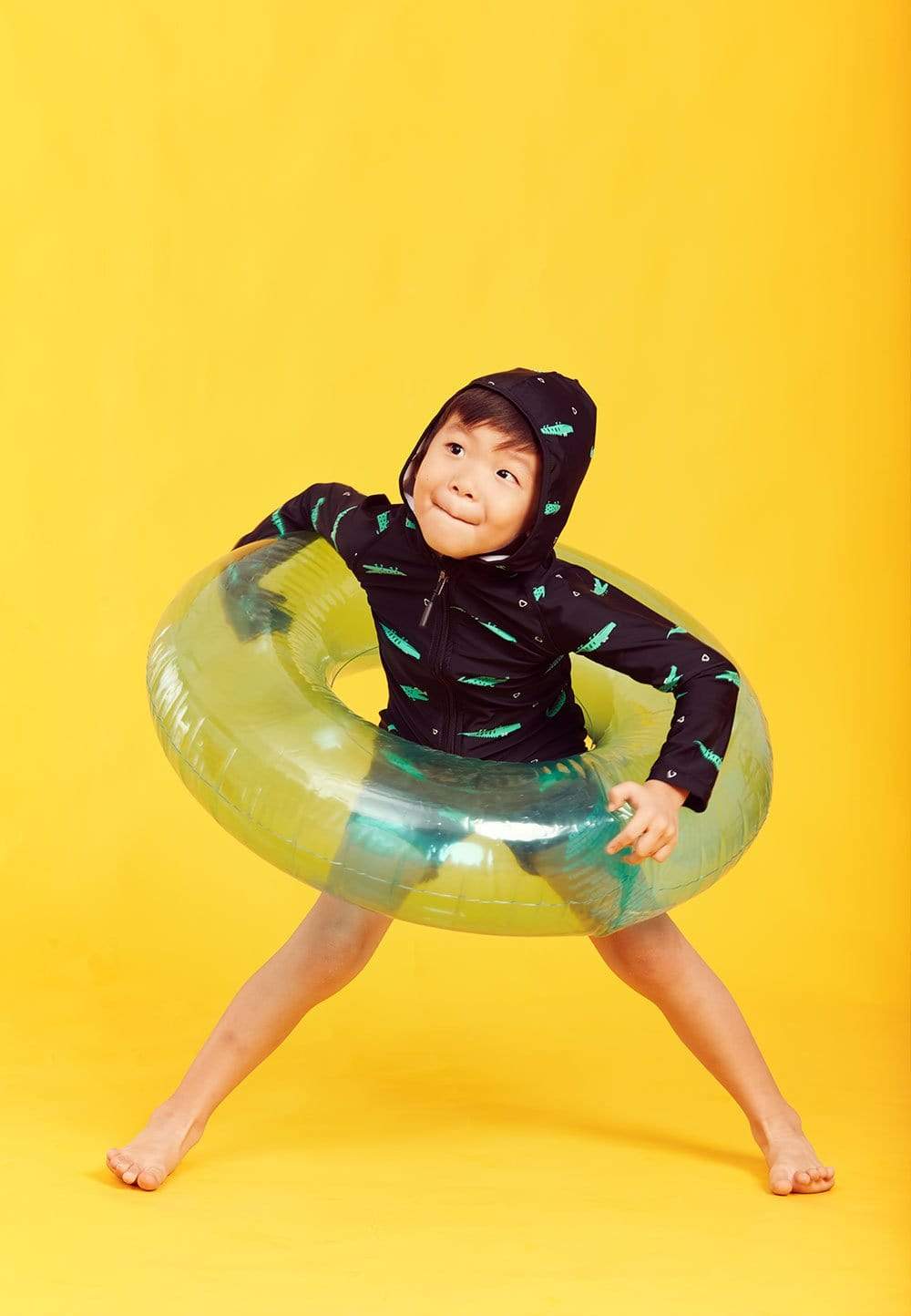 UPF50+ 儿童防晒衣连身帽（男女通用）格子