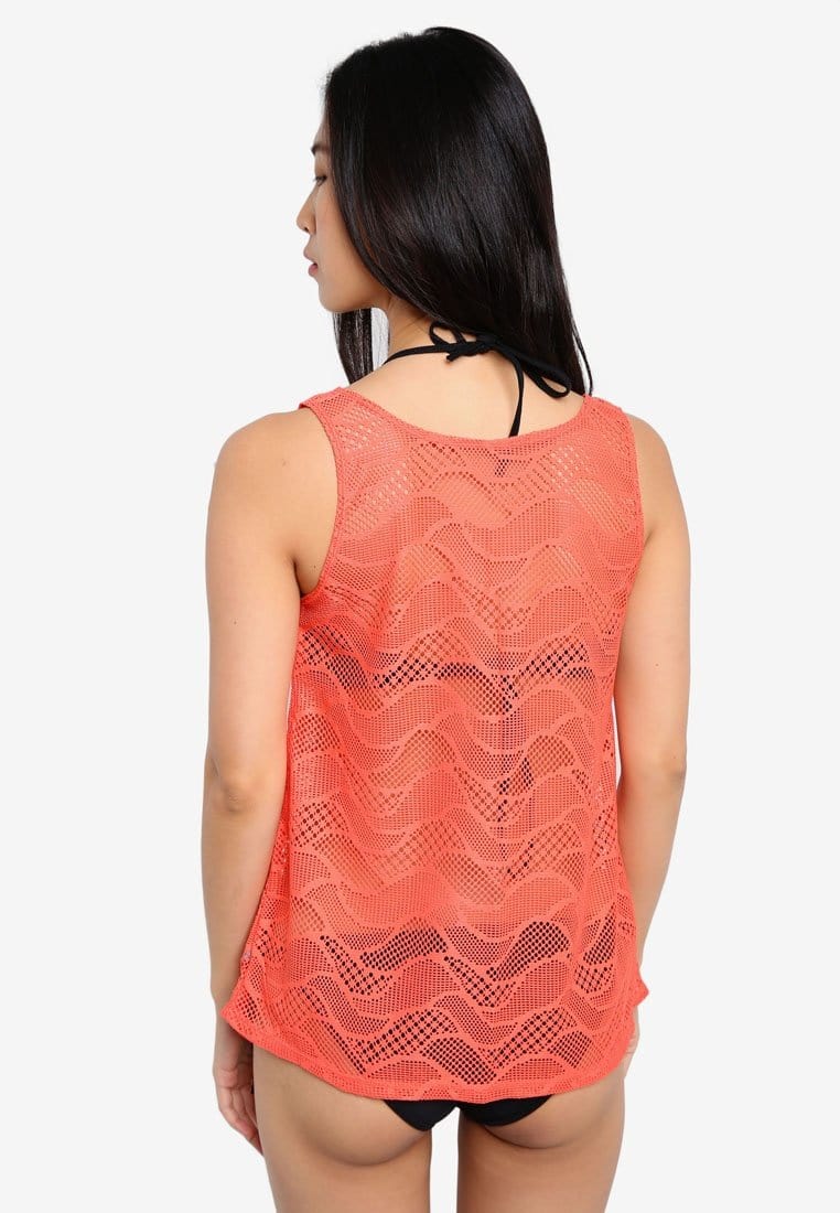 FUNFIT Openwork Mesh Tank Top (Orange) | S - 2XL