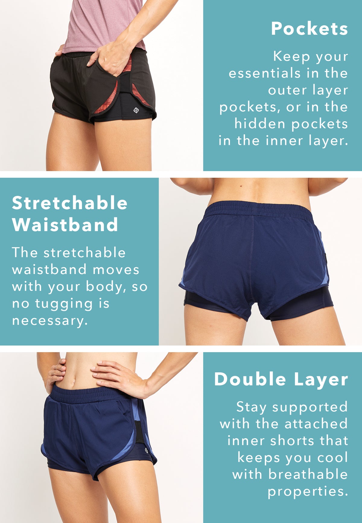 Peekaboo 二合一短裤