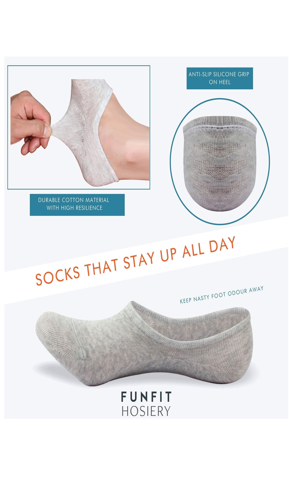 FUNFIT Boat Socks (L - XL) | 5 Colours