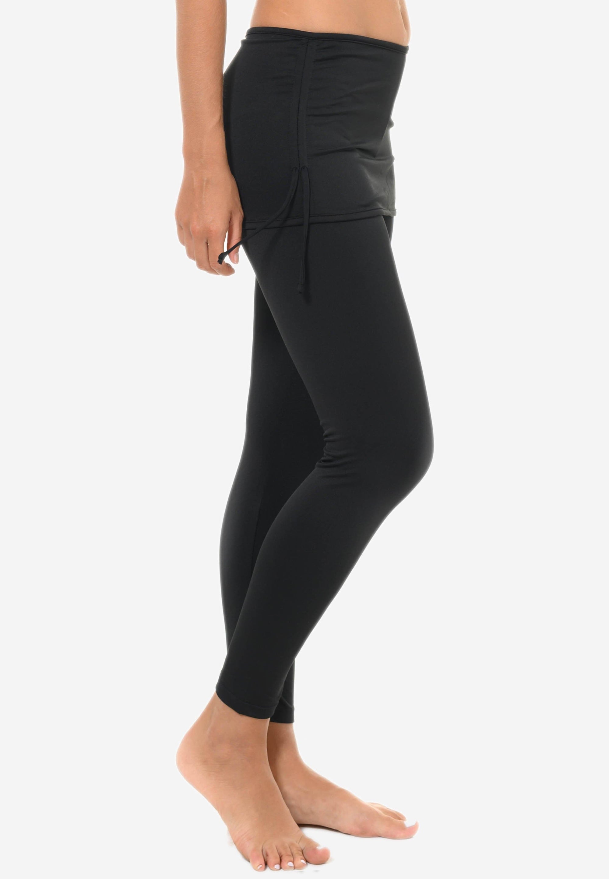 FUNFIT One-piece Leggings with Adjustable Skirt in Black (S - 3XL)