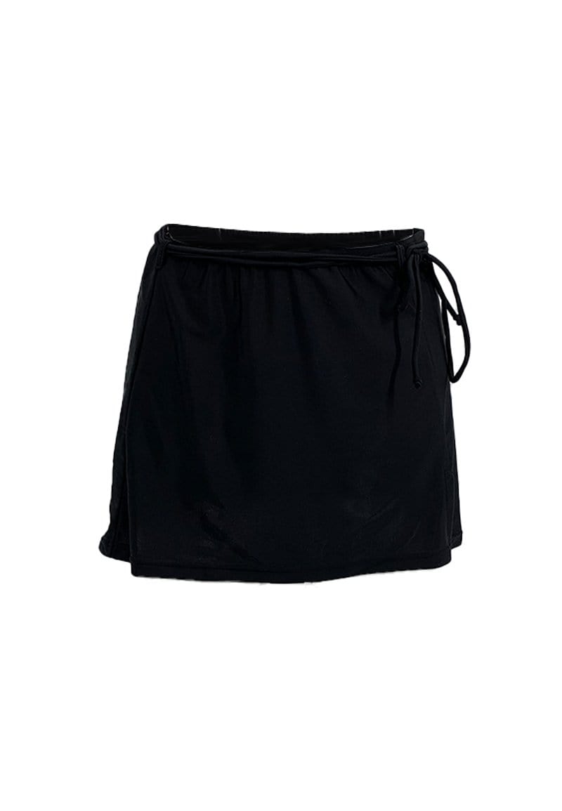 FUNFIT Basic Swim Mid-Length Skirt (Black) | S - L