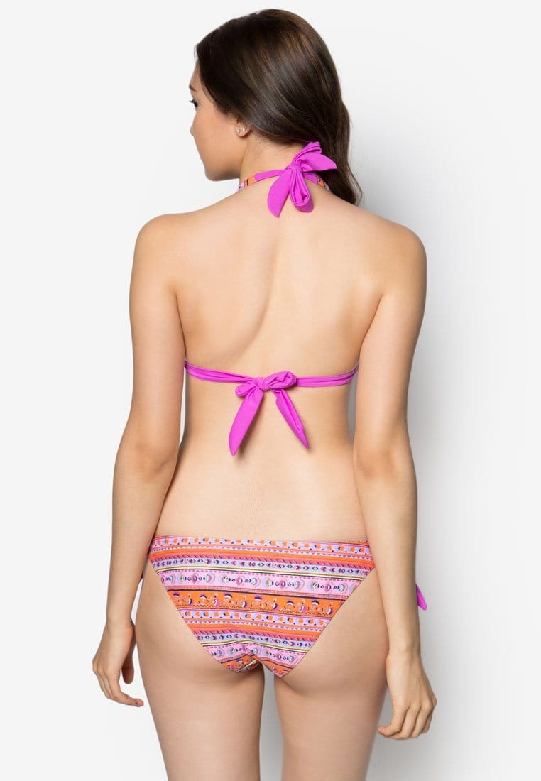 FUNFIT Halter Bikini Set in Pink Henna Print (S - L)