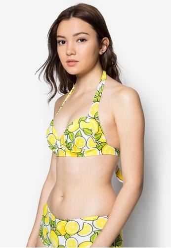 FUNFIT Halter Bikini Top in Lemonade Print (XS - XL)