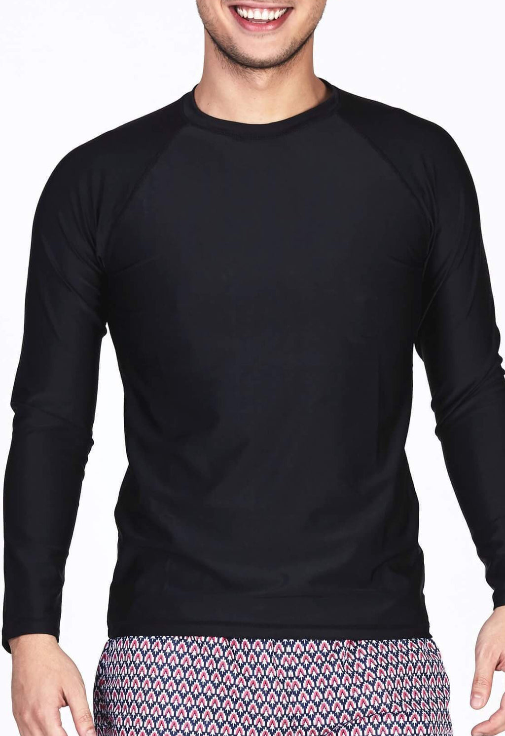 Men's Long Sleeve Rash Top (Black), FUNFIT