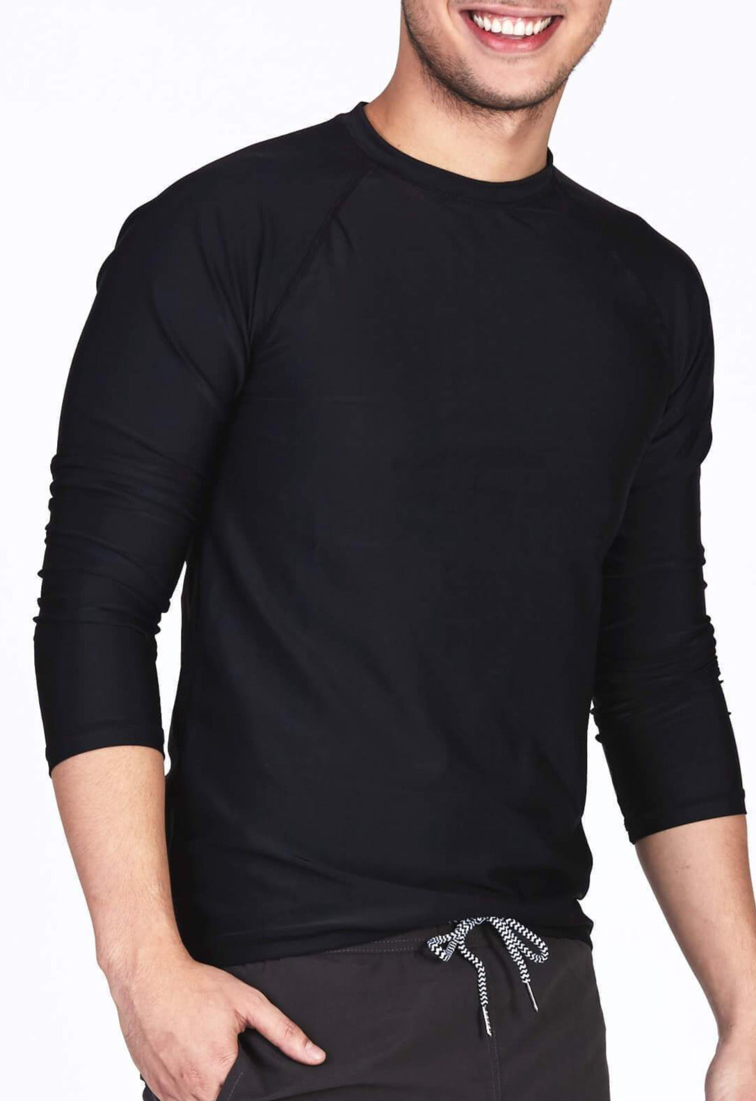 UPF50 +航海/海军蓝圆领上衣