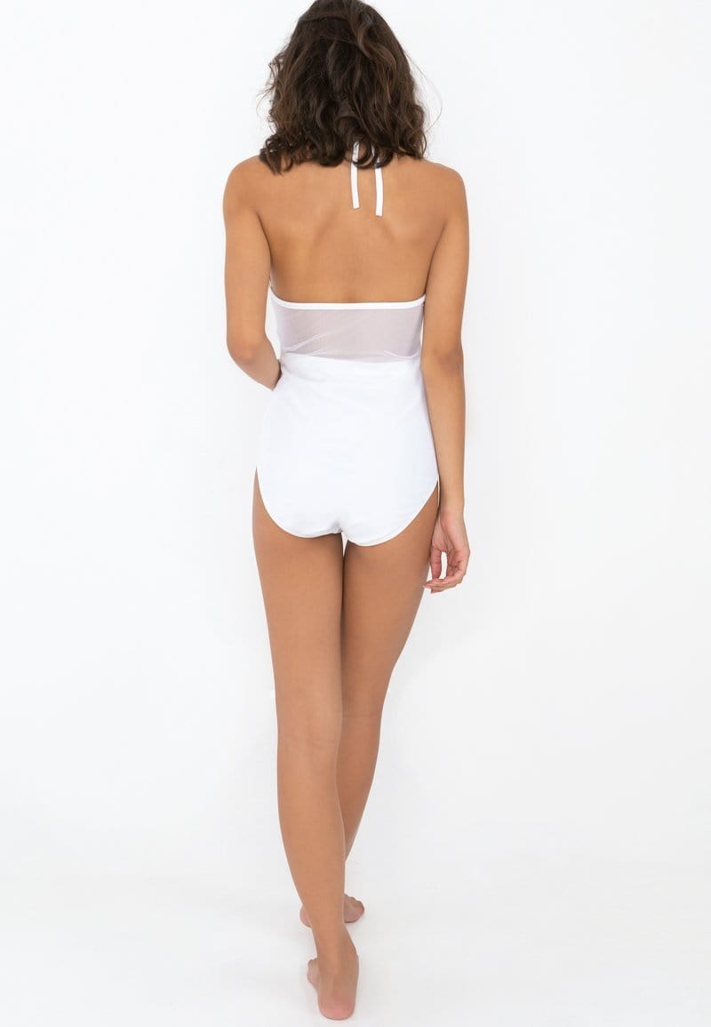 FUNFIT Mesh One-piece Swimsuit (White) | XS – L