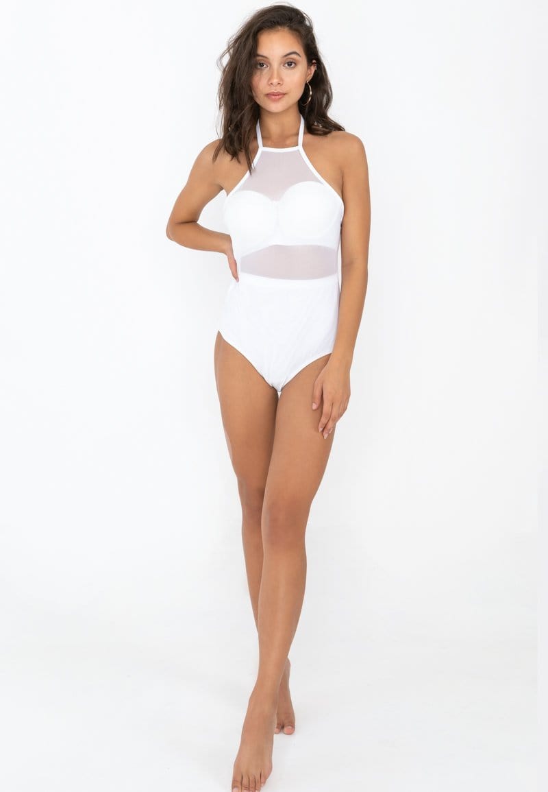 FUNFIT Mesh One-piece Swimsuit (White) | XS – L