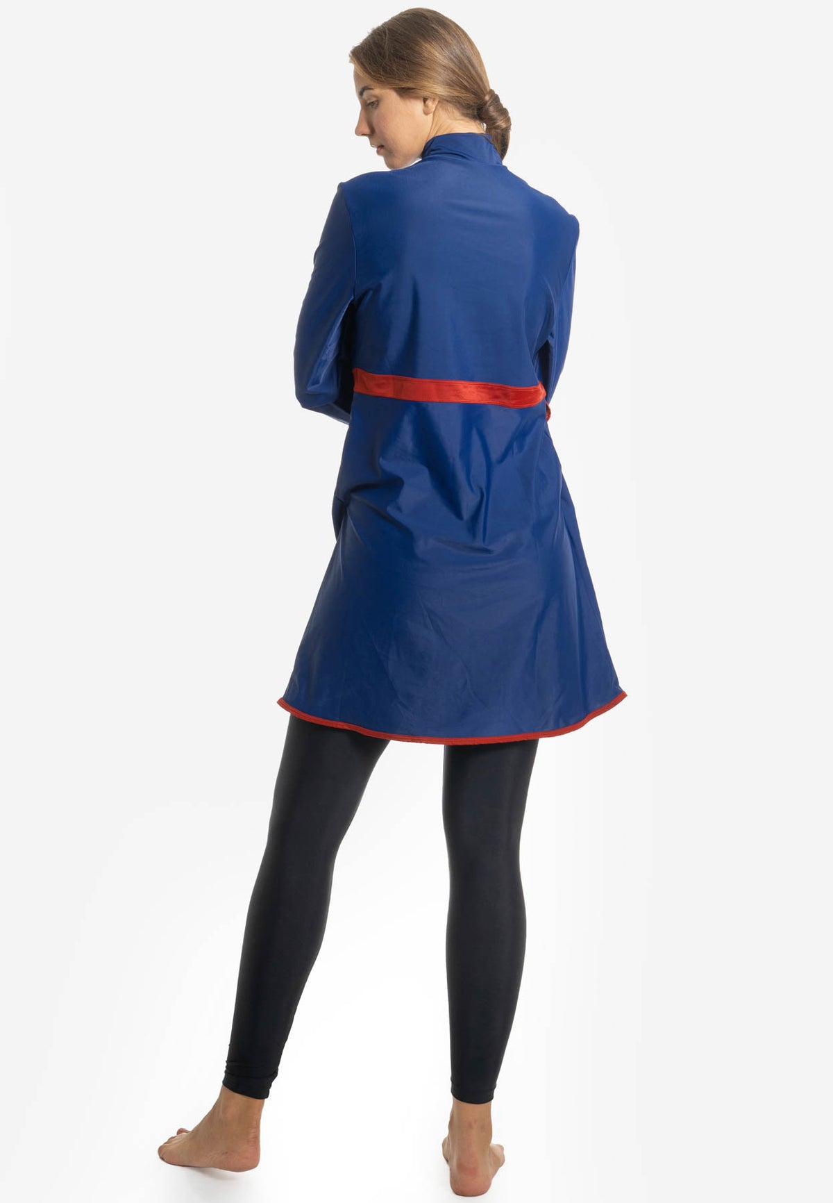 Long Sleeve Burkini Swim Top (Blue-Red) (M - 2XL only)