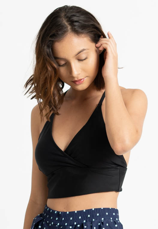 FUNFIT Essential Crossover Crop Top (Maroon) | S – XL