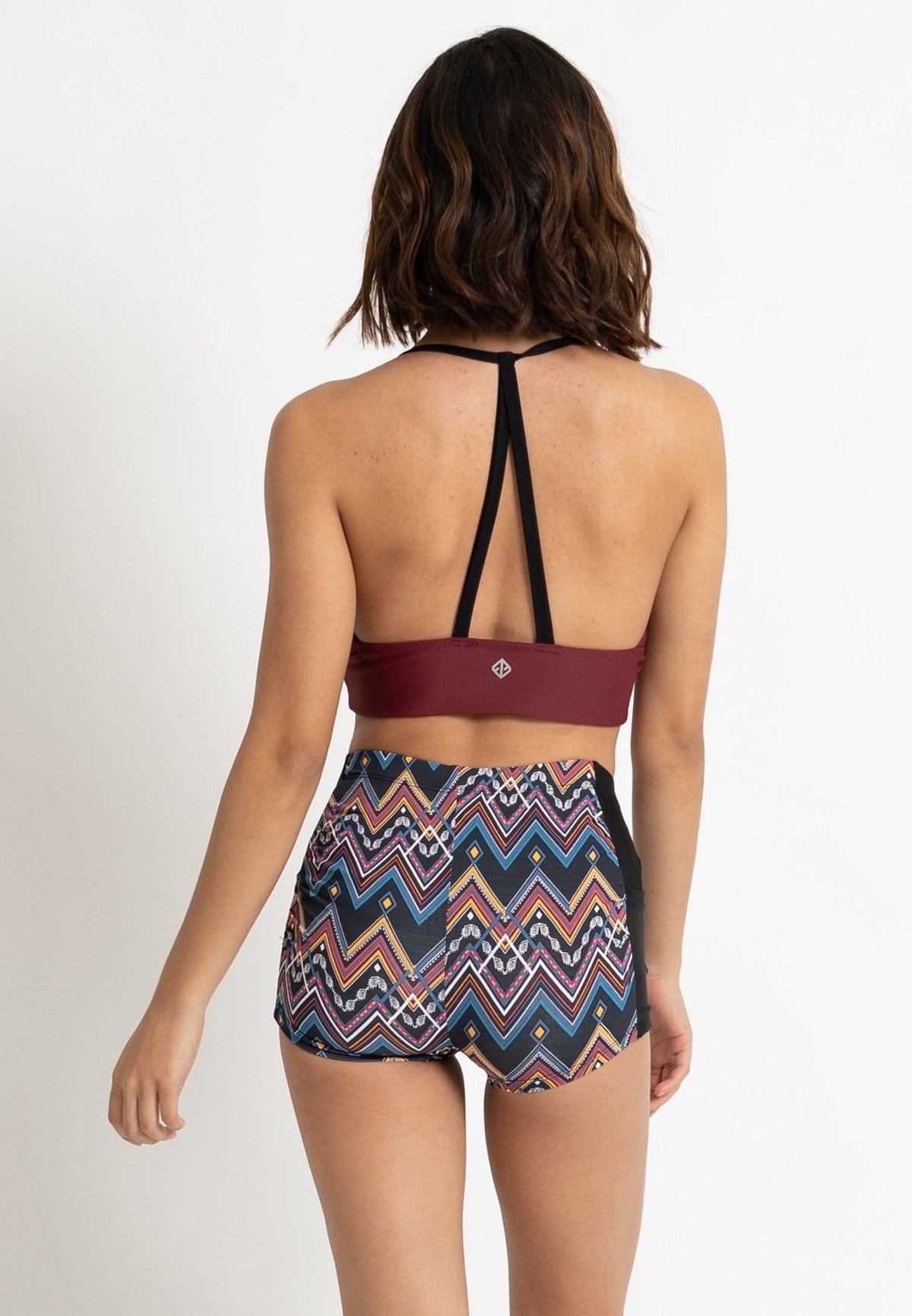 FUNFIT Essential Crossover Crop Top (Maroon) | S – XL