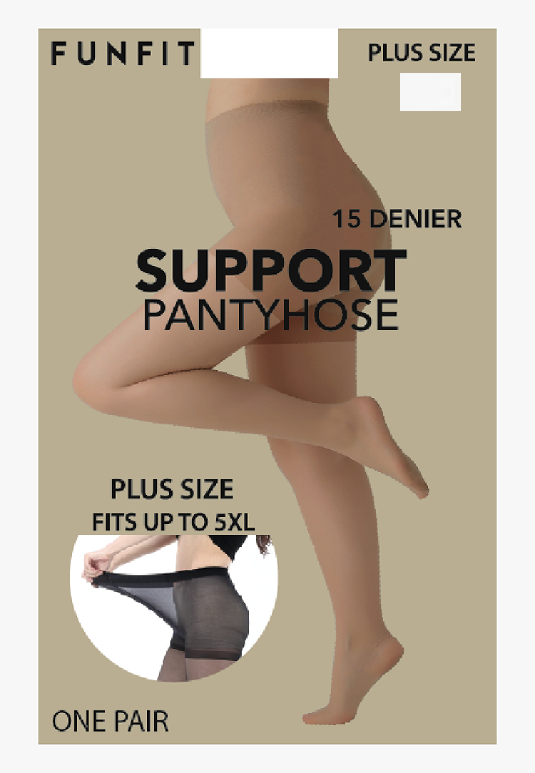 Plus Size Medium Support Pantyhose (One Pair) 15 Denier