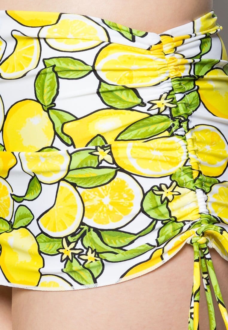 FUNFIT Ruched Swim Skorts in Lemonade Print (XS - XL)